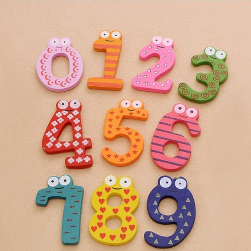 10pcs/set Montessori Baby Number Refrigerator Fridge Magnetic Figure Stick Mathematics Wooden Educational Kids Toys for Children