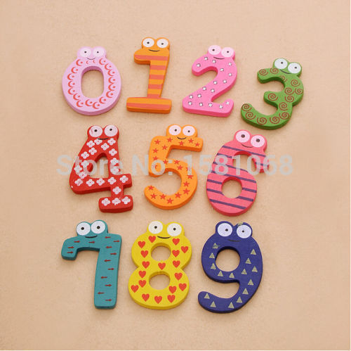 10pcs/set Montessori Baby Number Refrigerator Fridge Magnetic Figure Stick Mathematics Wooden Educational Kids Toys for Children