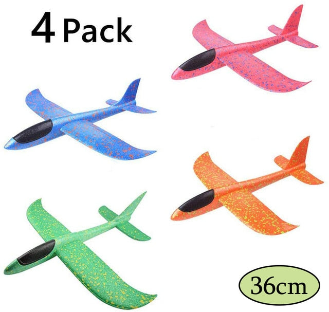 Foam Hand Throwing Airplanes toy, 36cm 48cm Flight Mode Glider Inertia Planes Model,Aircraft Planes for Kids Outdoor Sport