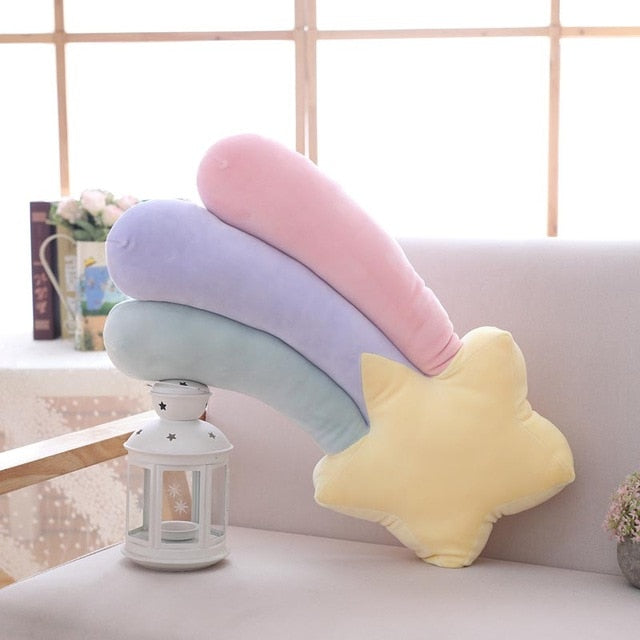 Candy color cloud star moon rainbow pillow round shape stuffed soft ball pillow cushion home sofa decor pillow gift for friend