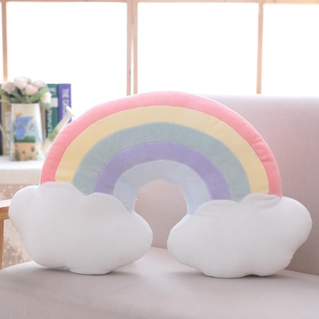 Candy color cloud star moon rainbow pillow round shape stuffed soft ball pillow cushion home sofa decor pillow gift for friend