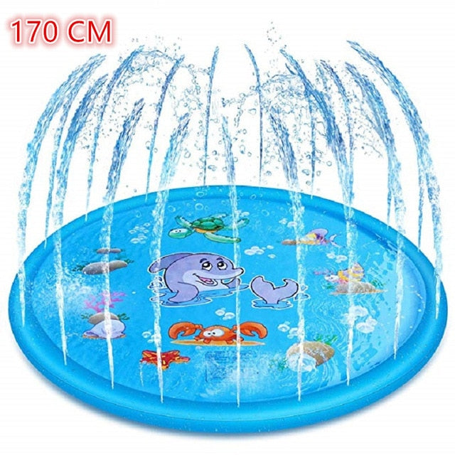 100/170cm Children Play Water Mat Outdoor Game Toy Lawn For Children Summer Pool Kids Games Fun Spray Water Cushion Mat Toys