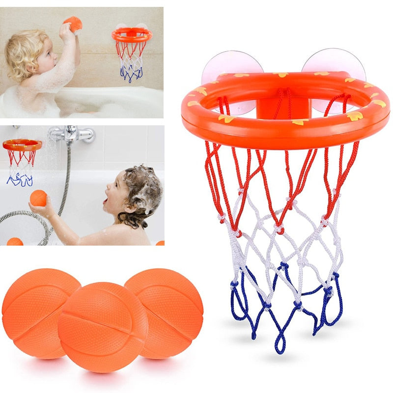 Toddler Bath Toys Kids Shooting Basket Bathtub Water Play Set for Baby Girl/Boy with 3 Mini Plastic Basketballs Funny Shower