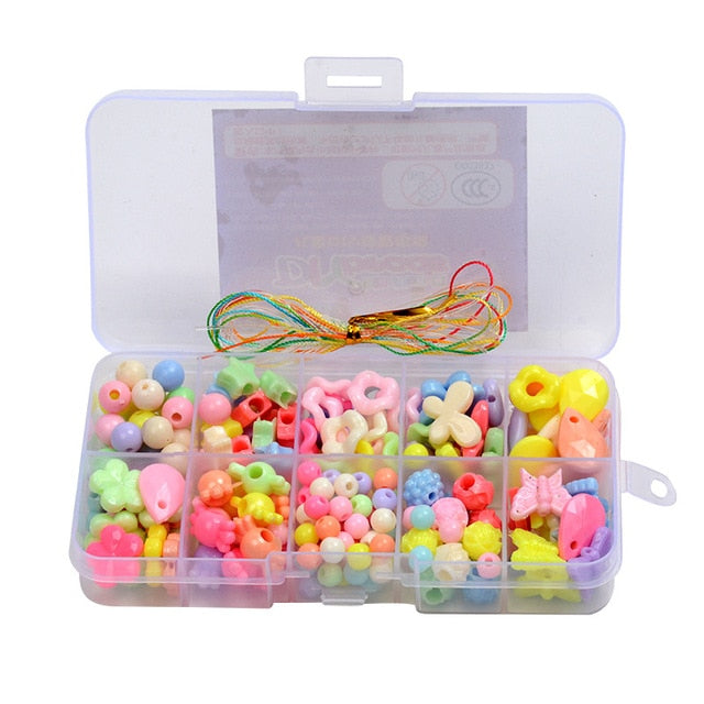 1200pcs DIY Handmade Beaded Children's Toy Creative Loose Spacer Beads Crafts Making Bracelet Necklace Jewelry Kit Girl Toy Gift