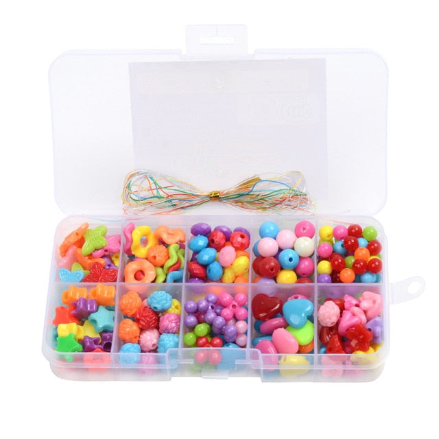 1200pcs DIY Handmade Beaded Children's Toy Creative Loose Spacer Beads Crafts Making Bracelet Necklace Jewelry Kit Girl Toy Gift