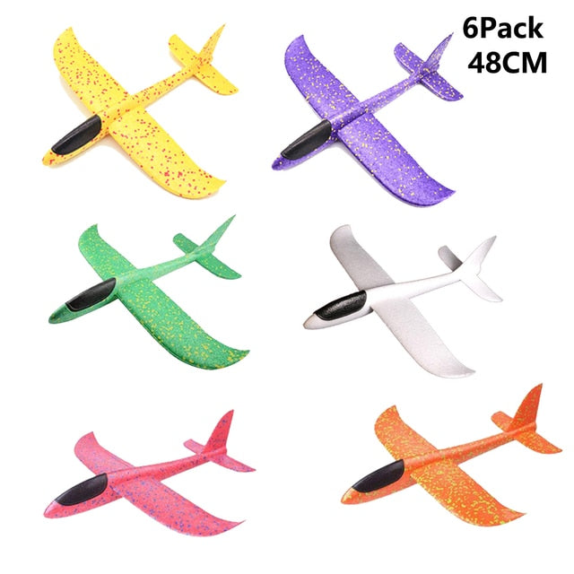 Foam Hand Throwing Airplanes toy, 36cm 48cm Flight Mode Glider Inertia Planes Model,Aircraft Planes for Kids Outdoor Sport