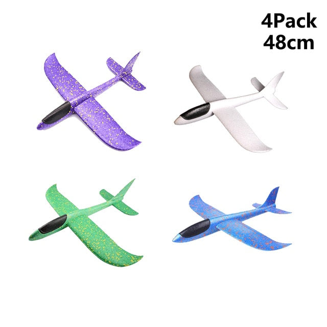 Foam Hand Throwing Airplanes toy, 36cm 48cm Flight Mode Glider Inertia Planes Model,Aircraft Planes for Kids Outdoor Sport