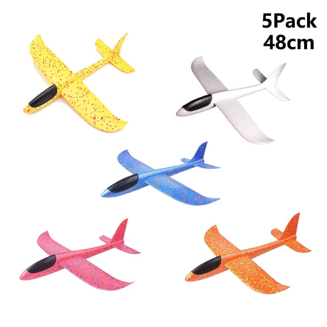 Foam Hand Throwing Airplanes toy, 36cm 48cm Flight Mode Glider Inertia Planes Model,Aircraft Planes for Kids Outdoor Sport