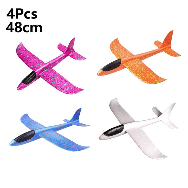 Foam Hand Throwing Airplanes toy, 36cm 48cm Flight Mode Glider Inertia Planes Model,Aircraft Planes for Kids Outdoor Sport