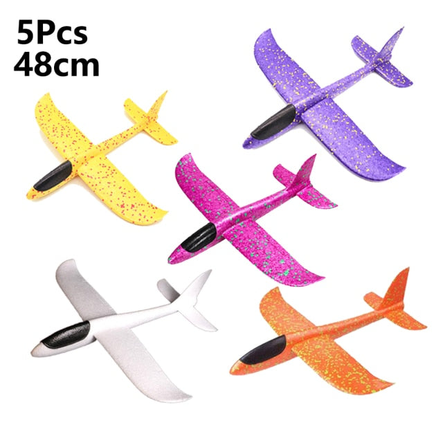 Foam Hand Throwing Airplanes toy, 36cm 48cm Flight Mode Glider Inertia Planes Model,Aircraft Planes for Kids Outdoor Sport