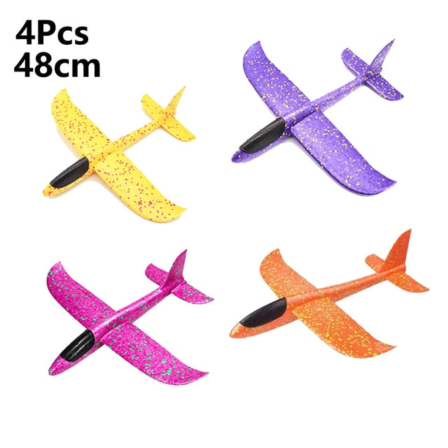 Foam Hand Throwing Airplanes toy, 36cm 48cm Flight Mode Glider Inertia Planes Model,Aircraft Planes for Kids Outdoor Sport