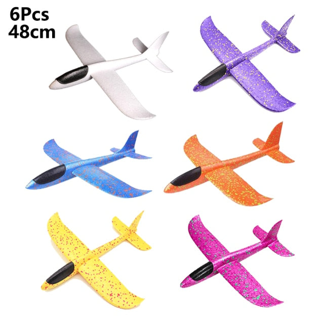 Foam Hand Throwing Airplanes toy, 36cm 48cm Flight Mode Glider Inertia Planes Model,Aircraft Planes for Kids Outdoor Sport