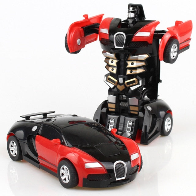 Transformation Mini 2 In 1 Car Robot Toy Anime Action Collision Transforming Model Deformation Vehicles Toy Gift for Children