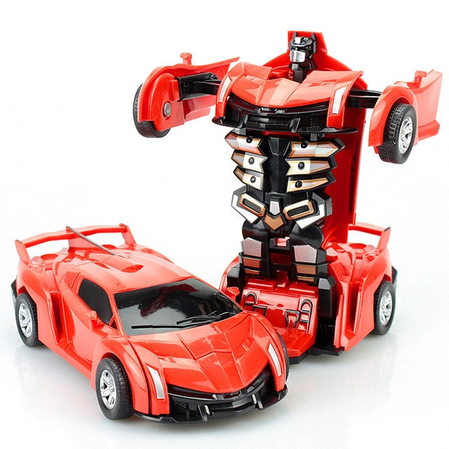 Transformation Mini 2 In 1 Car Robot Toy Anime Action Collision Transforming Model Deformation Vehicles Toy Gift for Children