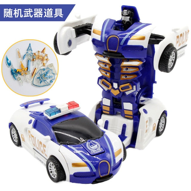 Transformation Mini 2 In 1 Car Robot Toy Anime Action Collision Transforming Model Deformation Vehicles Toy Gift for Children