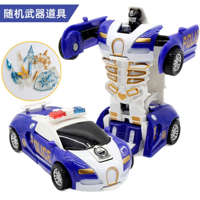 Transformation Mini 2 In 1 Car Robot Toy Anime Action Collision Transforming Model Deformation Vehicles Toy Gift for Children