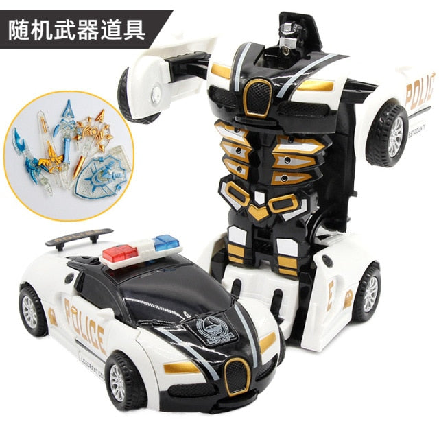 Transformation Mini 2 In 1 Car Robot Toy Anime Action Collision Transforming Model Deformation Vehicles Toy Gift for Children