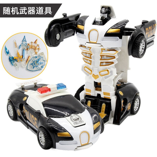 Transformation Mini 2 In 1 Car Robot Toy Anime Action Collision Transforming Model Deformation Vehicles Toy Gift for Children