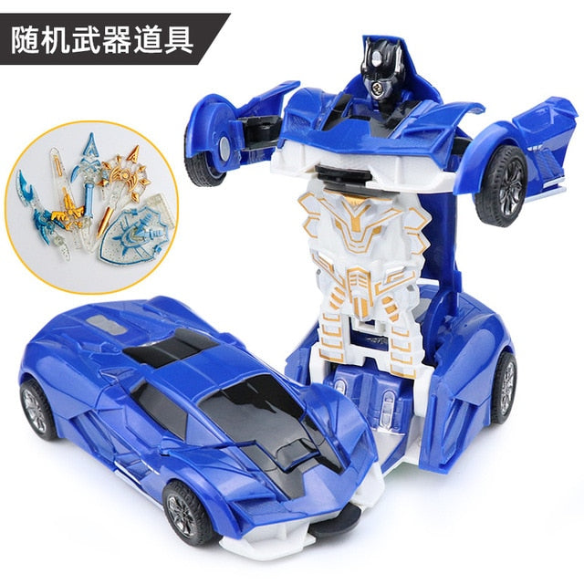 Transformation Mini 2 In 1 Car Robot Toy Anime Action Collision Transforming Model Deformation Vehicles Toy Gift for Children