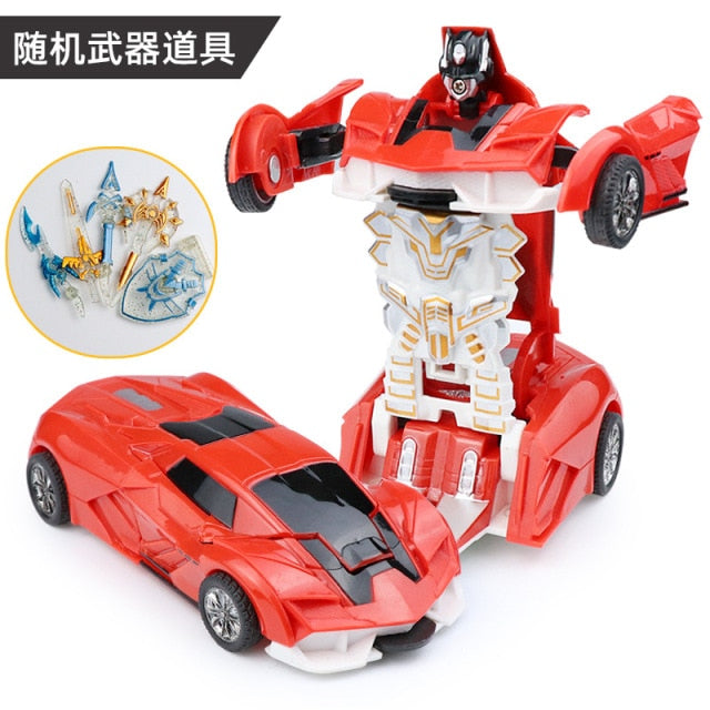 Transformation Mini 2 In 1 Car Robot Toy Anime Action Collision Transforming Model Deformation Vehicles Toy Gift for Children