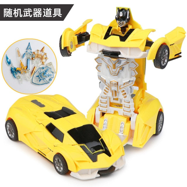 Transformation Mini 2 In 1 Car Robot Toy Anime Action Collision Transforming Model Deformation Vehicles Toy Gift for Children