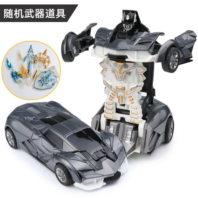 Transformation Mini 2 In 1 Car Robot Toy Anime Action Collision Transforming Model Deformation Vehicles Toy Gift for Children