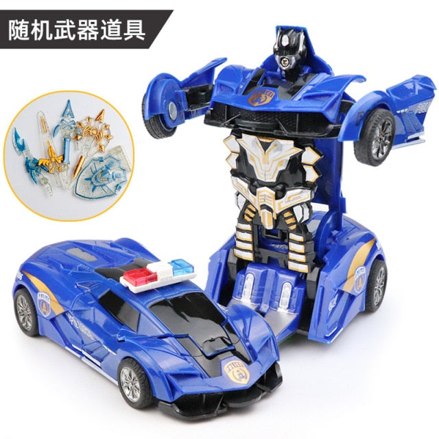 Transformation Mini 2 In 1 Car Robot Toy Anime Action Collision Transforming Model Deformation Vehicles Toy Gift for Children