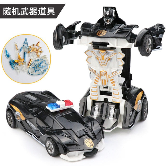 Transformation Mini 2 In 1 Car Robot Toy Anime Action Collision Transforming Model Deformation Vehicles Toy Gift for Children