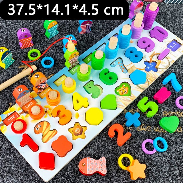 Montessori Educational Wooden Toy Geometric Shape Cognition Puzzle Musical Math Toys Early Educational Toys for Children gift