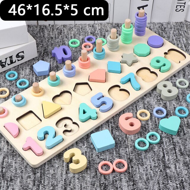 Montessori Educational Wooden Toy Geometric Shape Cognition Puzzle Musical Math Toys Early Educational Toys for Children gift