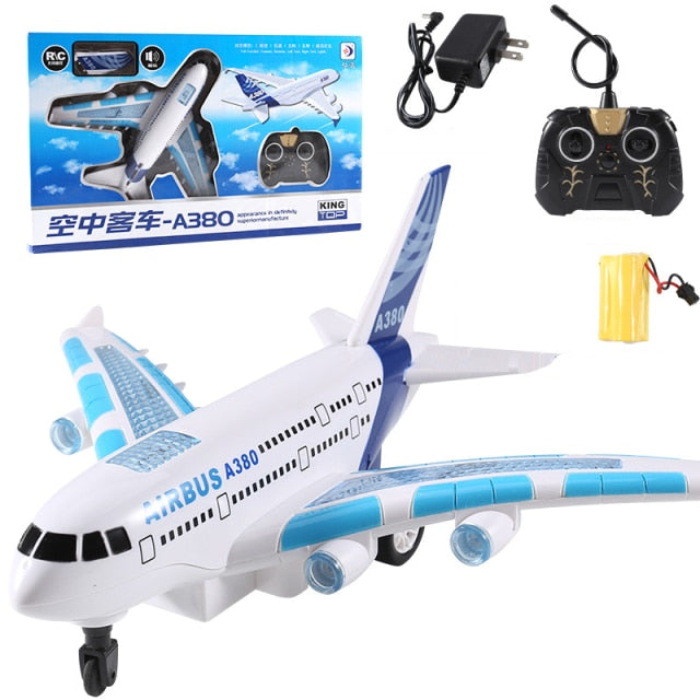 Large Size Passenger Plane Deformation Music Simulation DIY Track Inertia Toy Aircraft Kids Airplane