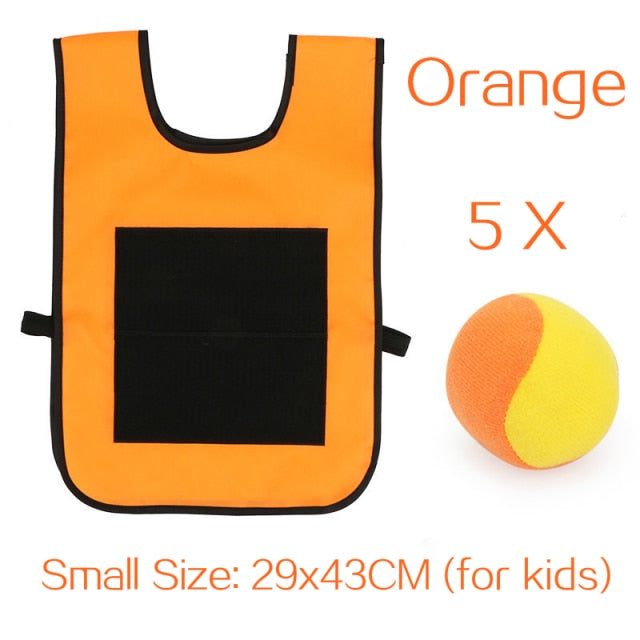 Kids Outdoor Sport Game Props Vest Sticky Jersey Vest Game Vest Waistcoat With Sticky Ball Throwing Toys For Children Sports Toy