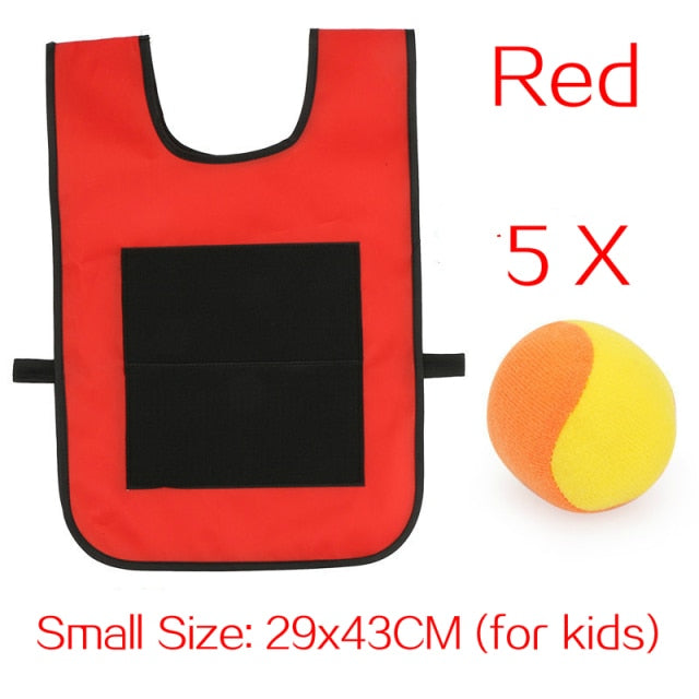 Kids Outdoor Sport Game Props Vest Sticky Jersey Vest Game Vest Waistcoat With Sticky Ball Throwing Toys For Children Sports Toy