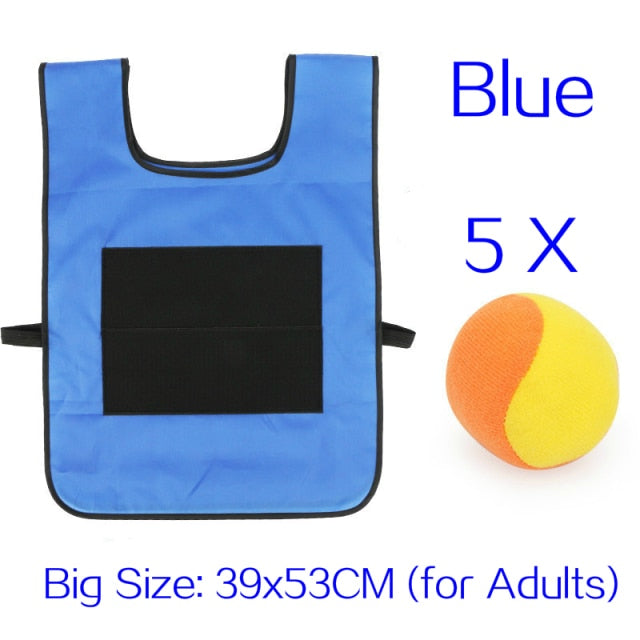 Kids Outdoor Sport Game Props Vest Sticky Jersey Vest Game Vest Waistcoat With Sticky Ball Throwing Toys For Children Sports Toy