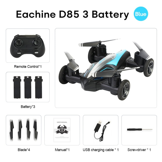 Eachine D85 2in1 Dron Air-Ground Flying Car 2.4G Dual Mode Racing Mini Drone Professional RC Car Quadcopter Drones Children Toys