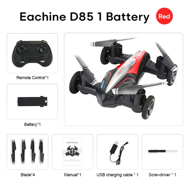 Eachine D85 2in1 Dron Air-Ground Flying Car 2.4G Dual Mode Racing Mini Drone Professional RC Car Quadcopter Drones Children Toys