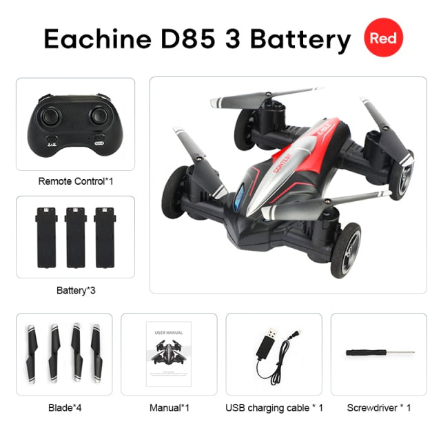 Eachine D85 2in1 Dron Air-Ground Flying Car 2.4G Dual Mode Racing Mini Drone Professional RC Car Quadcopter Drones Children Toys