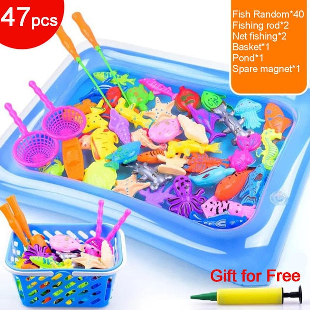 Children Magnetic Fishing Toy Rod Net Child Play Fish Pool Goods Games Bath Outdoor Toys for Boys Boy Kids Girls Bathing Game