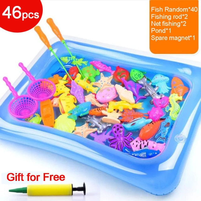 Children Magnetic Fishing Toy Rod Net Child Play Fish Pool Goods Games Bath Outdoor Toys for Boys Boy Kids Girls Bathing Game