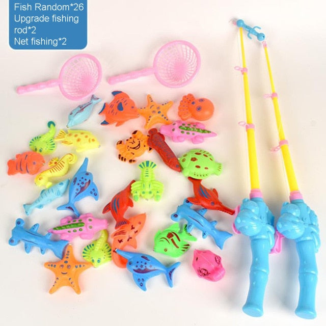 Children Magnetic Fishing Toy Rod Net Child Play Fish Pool Goods Games Bath Outdoor Toys for Boys Boy Kids Girls Bathing Game