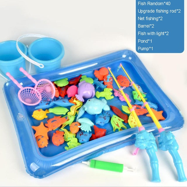 Children Magnetic Fishing Toy Rod Net Child Play Fish Pool Goods Games Bath Outdoor Toys for Boys Boy Kids Girls Bathing Game