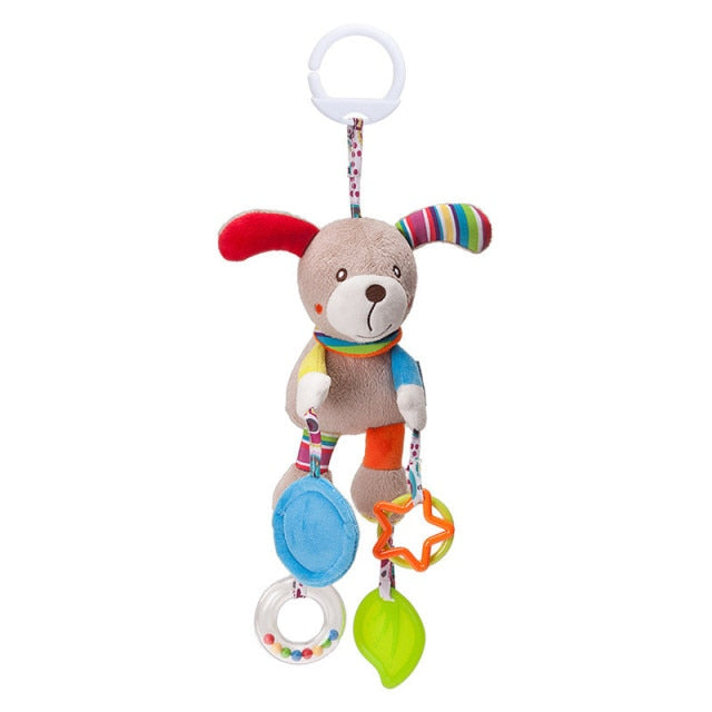 New Arrival  Soft Giraffe Animal Handbells Rattles Plush Infant Baby development Handle Toys Hot Selling WIth Teether Baby Toy