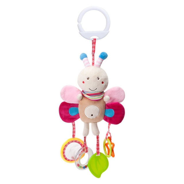 New Arrival  Soft Giraffe Animal Handbells Rattles Plush Infant Baby development Handle Toys Hot Selling WIth Teether Baby Toy