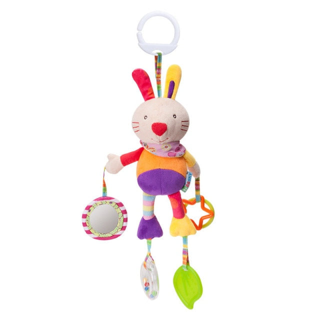 New Arrival  Soft Giraffe Animal Handbells Rattles Plush Infant Baby development Handle Toys Hot Selling WIth Teether Baby Toy