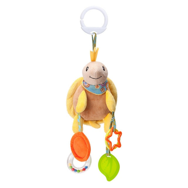 New Arrival  Soft Giraffe Animal Handbells Rattles Plush Infant Baby development Handle Toys Hot Selling WIth Teether Baby Toy