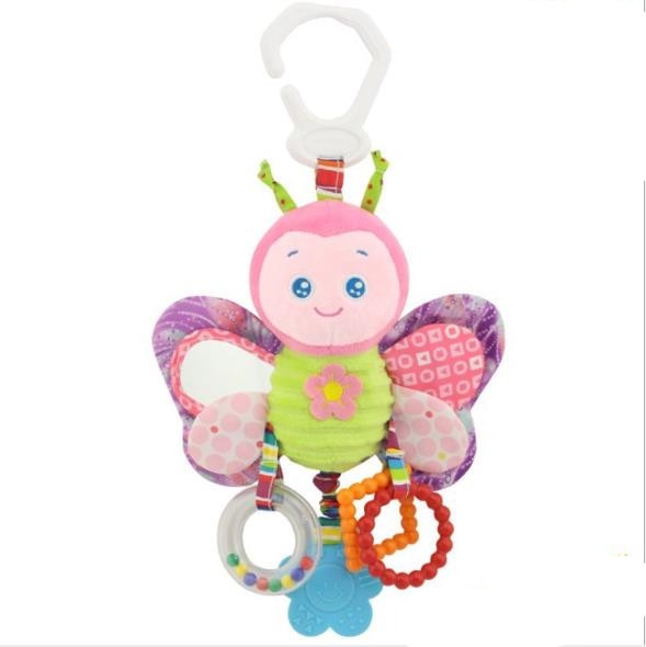 New Arrival  Soft Giraffe Animal Handbells Rattles Plush Infant Baby development Handle Toys Hot Selling WIth Teether Baby Toy