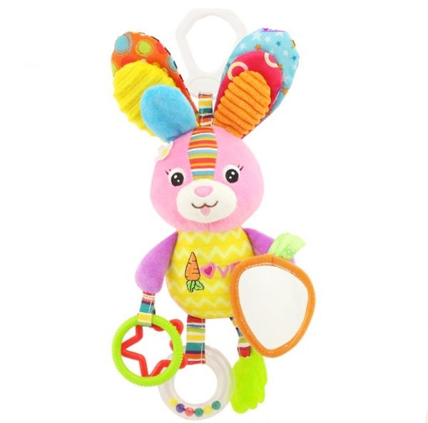 New Arrival  Soft Giraffe Animal Handbells Rattles Plush Infant Baby development Handle Toys Hot Selling WIth Teether Baby Toy