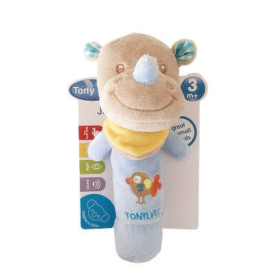 Soft Cloth Rattle Ball Baby Toy For 0-36 Months Stuffed Baby Play Ball Cartoon Animal BB Stick Hand Bell Educational Sensory Toy