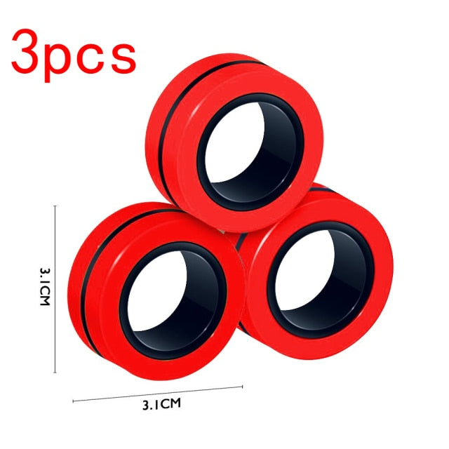 NEW 3pcs Magnetic Spinne Fidget Ring Spinner Magnet Fidget Toys Unzip Antistress  For Children Adult Magnetic Spinner Rings Toys