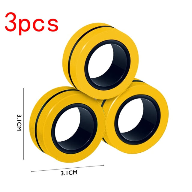 NEW 3pcs Magnetic Spinne Fidget Ring Spinner Magnet Fidget Toys Unzip Antistress  For Children Adult Magnetic Spinner Rings Toys